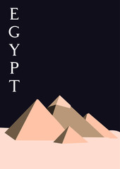 Tourist posters of Egypt. Pyramid vector.
