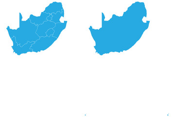 Map - South Africa Couple Set , Map of South Africa,Vector illustration eps 10.