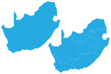 Fototapeta premium Map - South Africa Couple Set , Map of South Africa,Vector illustration eps 10.