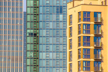 colorful skyscraper facades