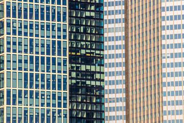 colorful skyscraper facades