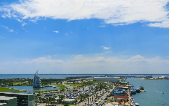 Cape Canaveral, USA. The Arial View Of Port Canaveral From Cruise Ship