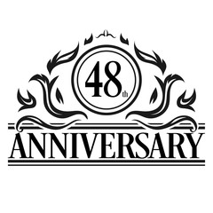 Luxury 48th anniversary Logo illustration vector