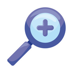 Isolated lupe with plus flat style icon vector design