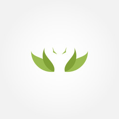 Green Leaf Icon Vector Design
