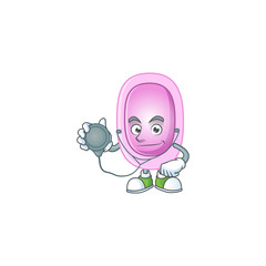 Cartoon character of pertussis dedicated Doctor Work with stethoscope