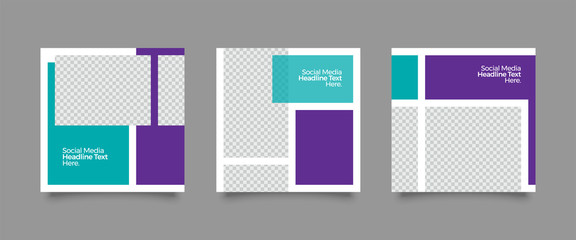 Fototapeta premium Modern promotion square web banner for social media post template. Elegant sale and discount promo backgrounds for digital marketing