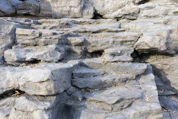 Lines of rock stones on which you can climb. 