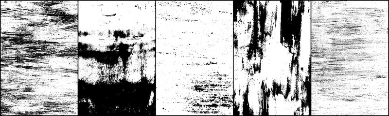 Set of grunge background black and white. Dark texture dirty. Rust effect. Distressed overlay texture of cracked. Halftone vector illustration, Eps 10.