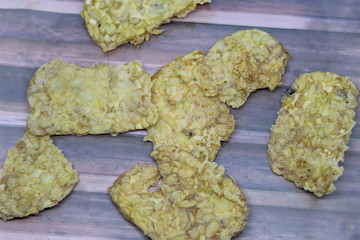 Crispy fried tempe from Jakarta. A delicious snack for lunch with rice. typical food from West Java. Foods made from soy beans which are rich in nutrition.