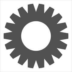 Grey industrial icon on white background. Gears and cogs symbol. Industrial icon. Web design icon. Space for gear text and logo. EPS.10