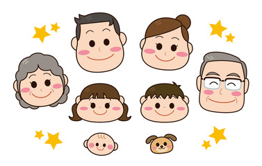 家族・ファミリー　顔