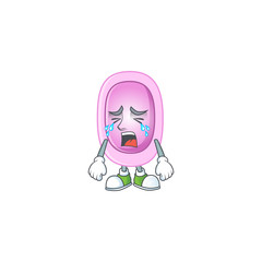A crying pertussis cartoon character drawing concept