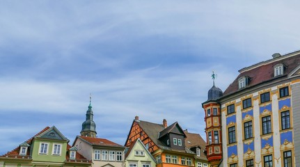Panorama Rathaus und Kirche St. Moriz Coburg