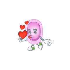 A gorgeous caricature design of pertussis with red hearts