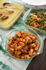 sambal goreng hati . indonesian traditional food during eid mubarak celebration