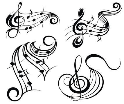 Abstract music symbols vector illustration for your design