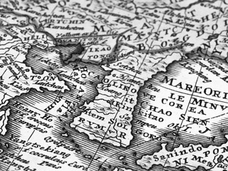 アンティークの世界地図　朝鮮半島
