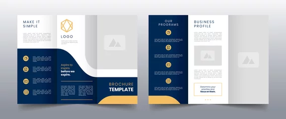 Deurstickers modern trifold business brochure template © Veesl Studio