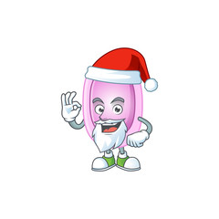 Pertussis Santa cartoon design concept with ok finger