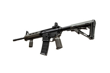 Modern automatic rifle isolated on white. Weapons for police, special forces and the army....
