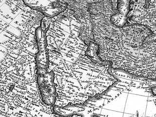 アンティークの世界地図　アラビア半島