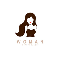 Beautiful girl in evening dress, black, Vector illustration, Salon icons