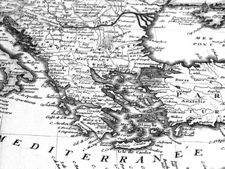 アンティークの世界地図　ギリシャ