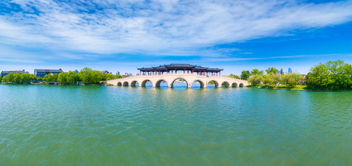 Bridge in Jinji Lake Scenic Area, Suzhou City, Jiangsu Province, China