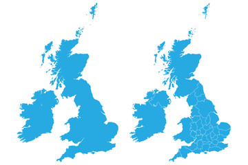 Map - United Kingdom Couple Set , Map of United Kingdom,Vector illustration eps 10.