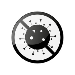 Stop or no virus vector illustration isolated on white background.