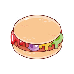delicious burger on white background