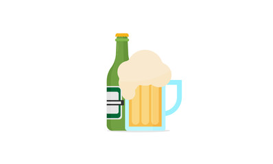 Beer. Flat icon vector isolated on color background