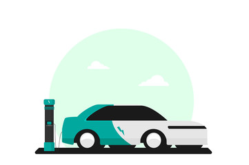 Vector car on the road