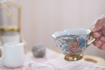 A beauty teacup on the table