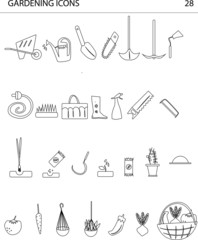 Illustration vector set of  gardening icons tool set.
