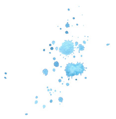 Hand drawn watercolor blue turquoise splash isolated on a white background.	
