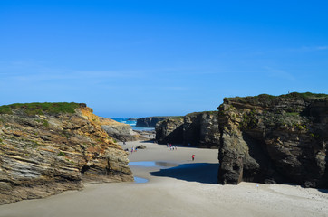 Entrada a la Playa de las Catedrales, Galicia, España. 
