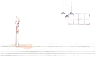 インテリア、照明と窓、枝