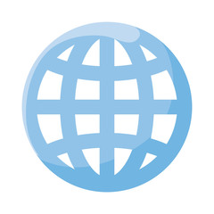 Isolated global sphere flat style icon vector design