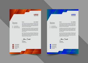 Letterhead template with abstract shapes