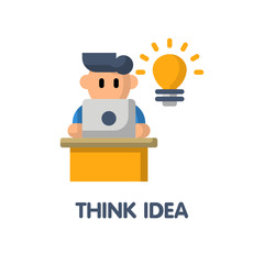 Think idea  flat icon style design illustration on white background