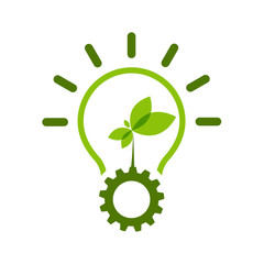 Light bulb green Ecology icon design templat Vector Illustration