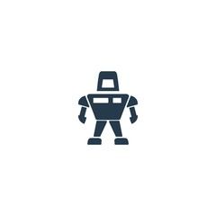 Robot icon on white background. Machine intelligence sign. AI bots concept. Robotics icon for perfect web and mobile UI design.