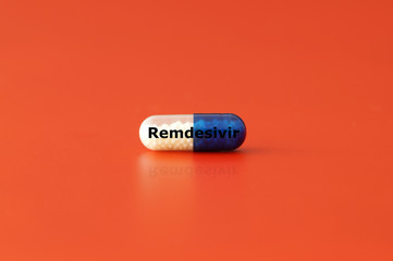 Medication antiviral Remdesivir capsule pills for treatment infection. used to prevention and treatment for coronavirus infection COVID-19, medicine drug nCCoV 2019. Resistance, Pandemic infectious