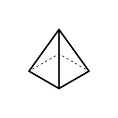 Pyramid icon. Isometric logo. Outline design editable stroke. For yuor design. Stock - Vector illustration.