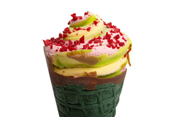 ice cream in a waffle cup