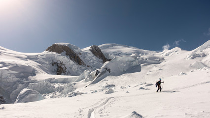 Fototapeta na wymiar Mont Blanc north face on skis