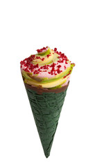 ice cream in a waffle cup