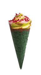ice cream in a waffle cup